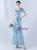 In Stock:Ship in 48 Hours Blue Sequins V-neck Beading Party Dress