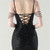 In Stock:Ship in 48 Hours Causal Black Sequins Straps Split Party Dress