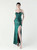 In Stock:Ship in 48 Hours Sexy Green Sequins Straps Split Party Dress