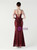 In Stock:Ship in 48 Hours Burgundy Sequins Straps Split Party Dress