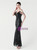 In Stock:Ship in 48 Hours Elegance Black Sequins Straps Beading Party Dress