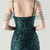 In Stock:Ship in 48 Hours Hot Sale Green Sequins Straps Beading Party Dress