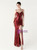 In Stock:Ship in 48 Hours Gorgeous Burgundy Sequins Split Beading Party Dress