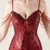In Stock:Ship in 48 Hours Gorgeous Burgundy Sequins Split Beading Party Dress