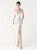 In Stock:Ship in 48 Hours Modern White Sequins Split Beading Party Dress