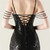 In Stock:Ship in 48 Hours Cheap Black Sequins Split Beading Party Dress