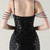 In Stock:Ship in 48 Hours Cheap Black Sequins Straps Beading Party Dress
