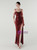 In Stock:Ship in 48 Hours Modest Burgundy Sequins Pleats Party Dress