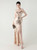 In Stock:Ship in 48 Hours Gorgeous Gold Sequins Straps Beading Party Dress
