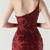 In Stock:Ship in 48 Hours Best Burgundy Sequins One Shoulder Split Party Dress