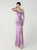 In Stock:Ship in 48 Hours Purple Sequins One Shoulder Split Party Dress