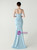 In Stock:Ship in 48 Hours Sky Blue Mermaid Beading Split Party Dress