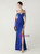 In Stock:Ship in 48 Hours Elegant Royal Blue Mermaid Beading Split Party Dress