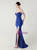 In Stock:Ship in 48 Hours Elegant Royal Blue Mermaid Beading Split Party Dress