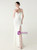 In Stock:Ship in 48 Hours Fashion White Mermaid Beading Split Party Dress