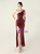 In Stock:Ship in 48 Hours Modern Burgundy One Shoulder Sequins Split Party Dress