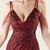 In Stock:Ship in 48 Hours New Burgundy Sequins V-neck Beading Party Dress