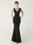 In Stock:Ship in 48 Hours Black Mermaid V-neck Beading Party Dress