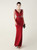 In Stock:Ship in 48 Hours Burgundy Mermaid V-neck Beading Party Dress
