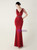 In Stock:Ship in 48 Hours Burgundy Mermaid V-neck Beading Party Dress