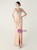 In Stock:Ship in 48 Hours Apricot V-neck Beading Split Party Dress