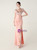 In Stock:Ship in 48 Hours Pink V-neck Beading Split Party Dress