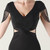 In Stock:Ship in 48 Hours Black V-neck Beading Split Party Dress