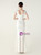 In Stock:Ship in 48 Hours White V-neck Beading Split Party Dress