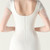 In Stock:Ship in 48 Hours White V-neck Beading Split Party Dress
