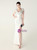 In Stock:Ship in 48 Hours White V-neck Beading Split Party Dress