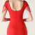 In Stock:Ship in 48 Hours Red V-neck Beading Split Party Dress