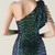 In Stock:Ship in 48 Hours Modern Green One Shoulder Sequins Beading Party Dress