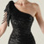 In Stock:Ship in 48 Hours Cheap Black One Shoulder Sequins Beading Party Dress