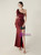 In Stock:Ship in 48 Hours Amazing Burgundy One Shoulder Sequins Beading Party Dress