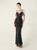 In Stock:Ship in 48 Hours Hot Sale Black Sequins Feather Beading Party Dress