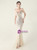 In Stock:Ship in 48 Hours Apricot Silver Spaghetti Straps Beading Party Dress