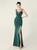 In Stock:Ship in 48 Hours Green V-neck Pleats Split Party Dress