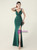 In Stock:Ship in 48 Hours Green V-neck Pleats Split Party Dress