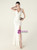 In Stock:Ship in 48 Hours White V-neck Pleats Split Party Dress