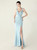 In Stock:Ship in 48 Hours Light Blue V-neck Pleats Split Party Dress