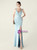 In Stock:Ship in 48 Hours Light Blue V-neck Pleats Split Party Dress