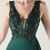 In Stock:Ship in 48 Hours Green V-neck Appliques Party Dress