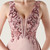 In Stock:Ship in 48 Hours Pink V-neck Appliques Party Dress