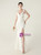 In Stock:Ship in 48 Hours White Straps Beading Split Party Dress