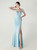 In Stock:Ship in 48 Hours Light Blue Straps Beading Split Party Dress