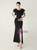 In Stock:Ship in 48 Hours Black Scoop Neck Beading Split Party Dress