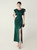 In Stock:Ship in 48 Hours Green Scoop Neck Beading Split Party Dress