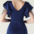 In Stock:Ship in 48 Hours Navy Blue Scoop Neck Beading Split Party Dress
