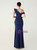 In Stock:Ship in 48 Hours Fashion Navy Blue One Shoulder Split Beading Party Dress