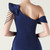 In Stock:Ship in 48 Hours Fashion Navy Blue One Shoulder Split Beading Party Dress